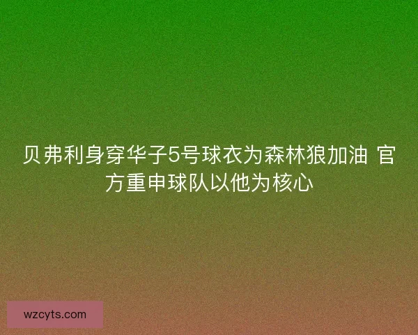 贝弗利身穿华子5号球衣为森林狼加油 官方重申球队以他为核心