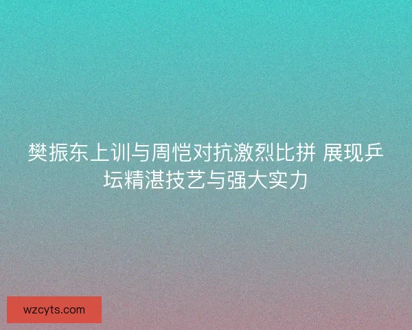 樊振东上训与周恺对抗激烈比拼 展现乒坛精湛技艺与强大实力